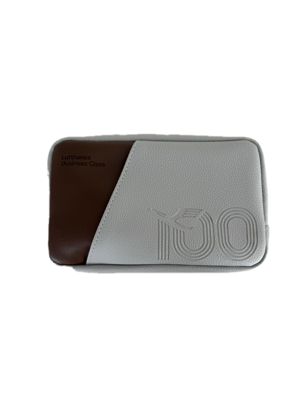 Lufthansa 100th Anniversary Travel Pouch - Gray & Brown